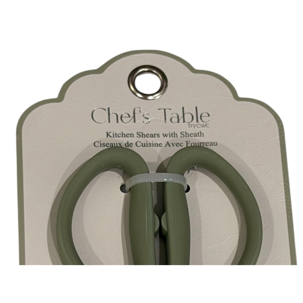 Chef's Table by CWC Kitchen Shears with Sheath Sage Green EDSHEAR2 New - Picture 3 of 5